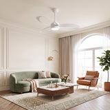 Ventilateur de plafond blanc MAXI Ø132 cm silencieux avec lumière LED DC 40W 