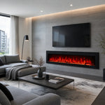 Cheminée électrique murale Blazea 188 cm 74" avec 13 couleurs de flammes, foyer électrique intégré avec télécommande 750/1500W