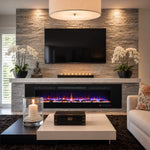 183 cm 72" Celsio feu électrique encastré intégré Hole in the Wall avec 13 couleurs de flamme 750W/1500W