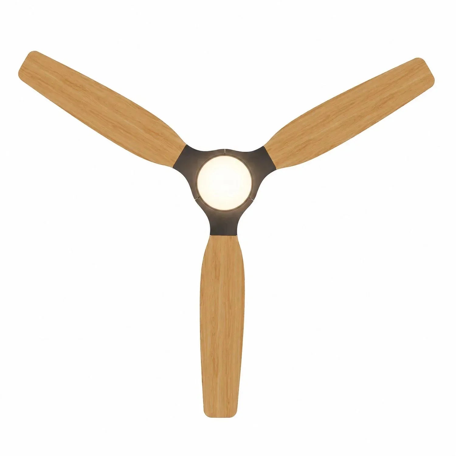 Ventilateur de plafond Louise noir/bois naturel Ø142 cm avec pales en bois massif 100 %