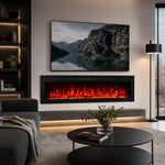 Cheminée électrique murale Blazea 188 cm 74" avec 13 couleurs de flammes, foyer électrique intégré avec télécommande 750/1500W