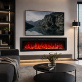 Cheminée électrique murale Blazea 188 cm 74" avec 13 couleurs de flammes, foyer électrique intégré avec télécommande 750/1500W