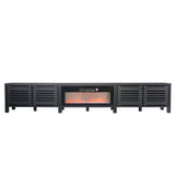 115''/292cm Living Room TV Stand with 36''/91cm Recessed Electric Fireplace