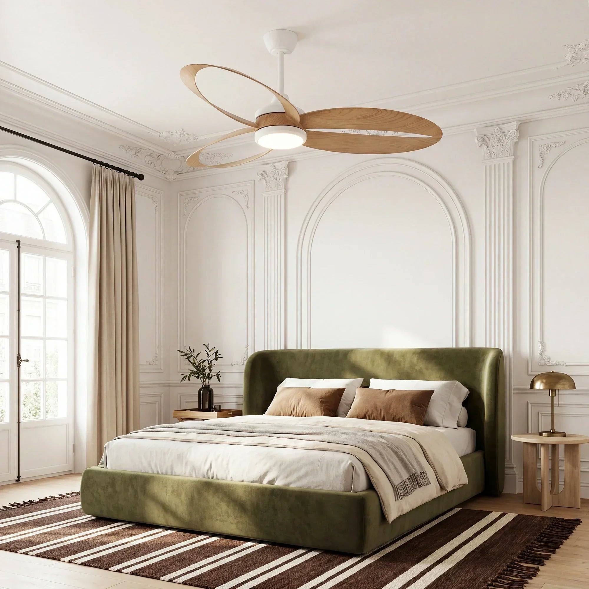 Ventilateur de plafond MAXI Ø132 cm silencieux avec lumière LED DC 40W