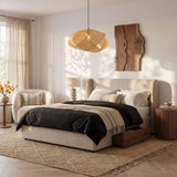 Suspension en bambou style Wabi-Sabi naturel vague Ø50cm