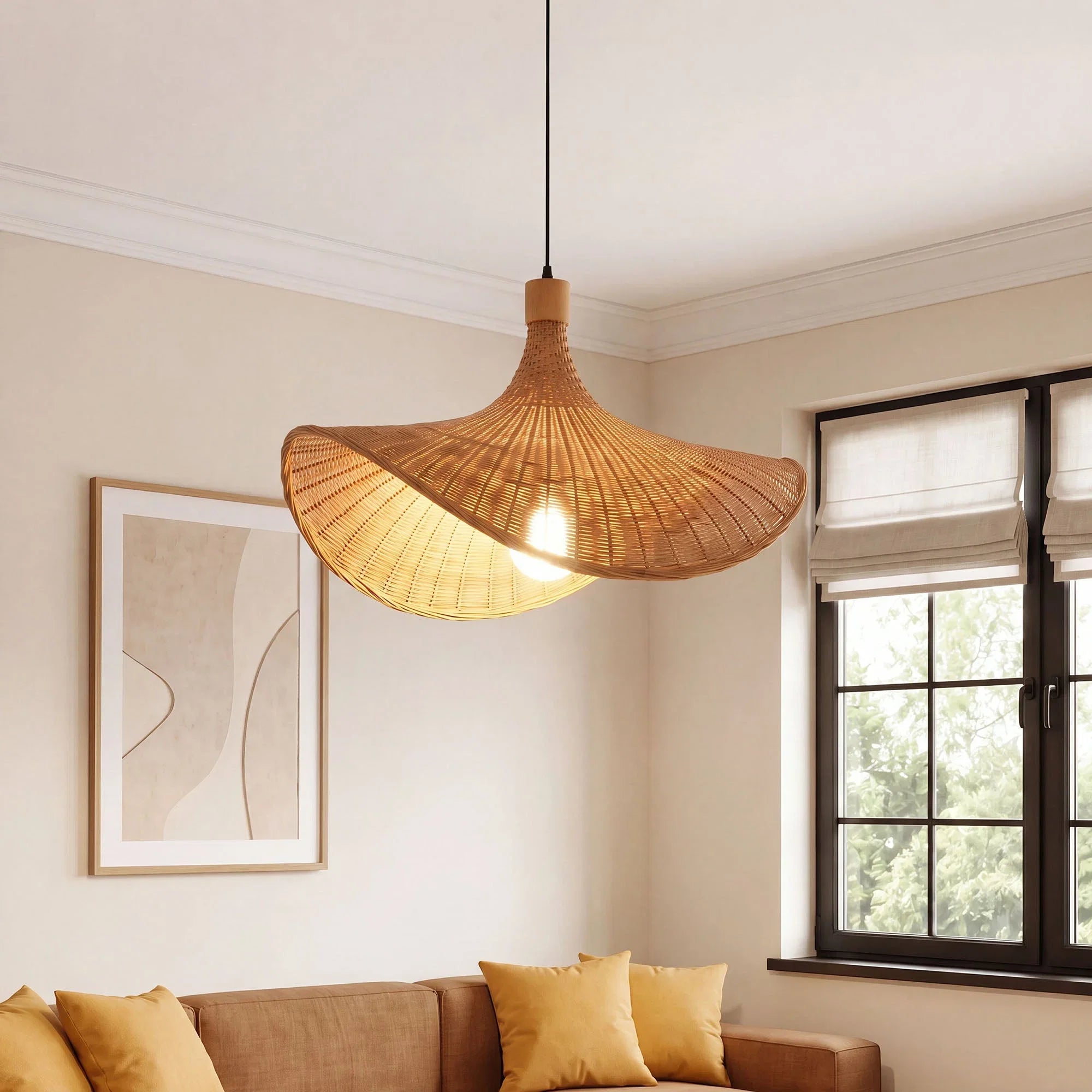 Suspension en bambou organique Wabi-Sabi Ø52 cm