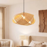 Suspension en bambou style Wabi-Sabi naturel vague Ø50cm