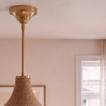 Suspension texturée en corde de chanvre et verre Ø33cm