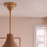 Suspension texturée en corde de chanvre et verre Ø33cm