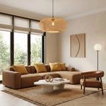 Suspension moderne et élégante en bambou ovale Ø55 cm