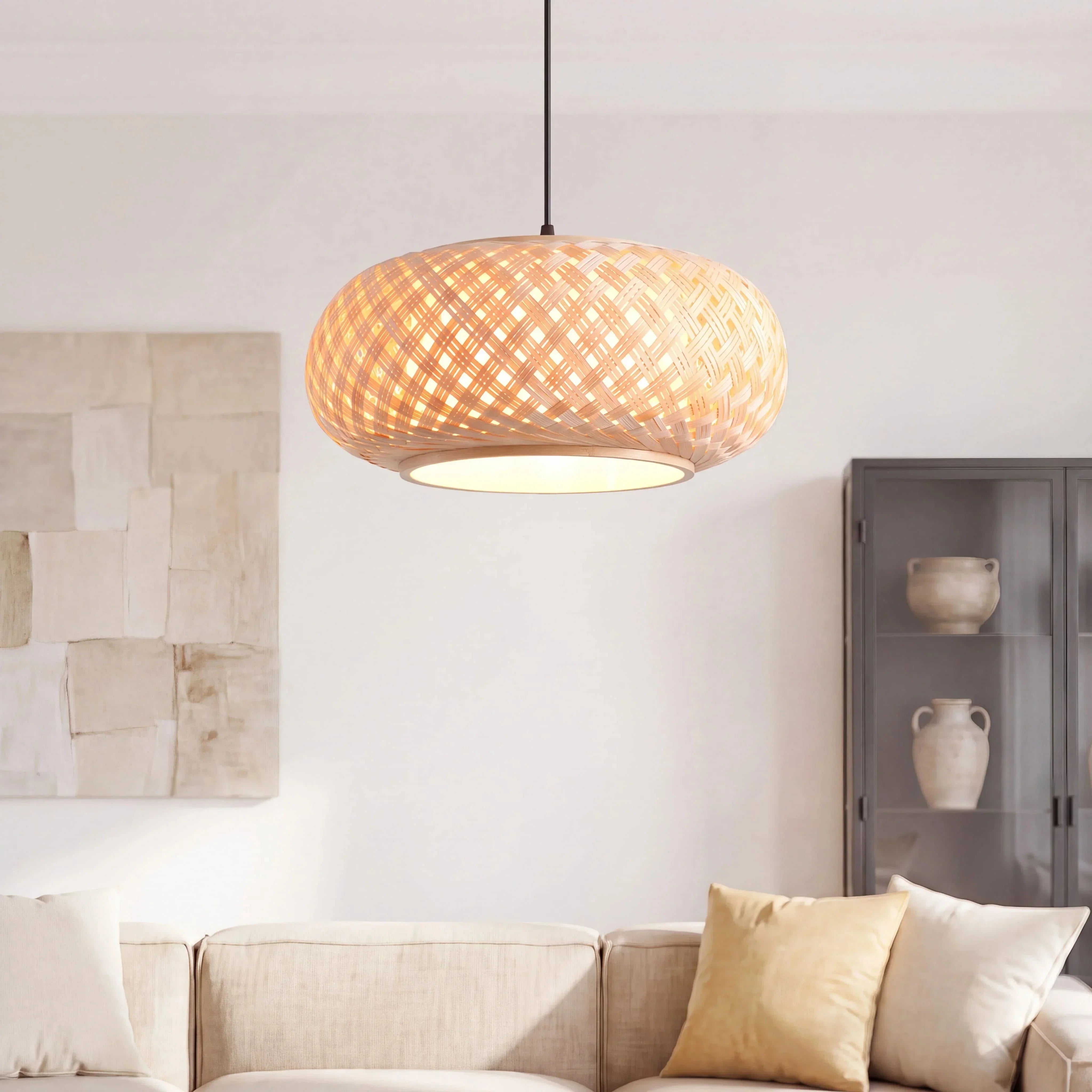 Suspension en bambou scandinave Ø40 cm