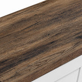 Silvara 147cm Recessed Electric Fireplace TV Stand with Closed Storage, Storage Cabinet with Adjustable Shelves, Fits Up to 65" TVs