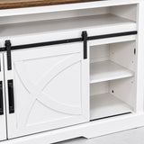 Meuble TV blanc style ferme Brimley 173 cm avec insert de cheminée électrique de 61 cm 