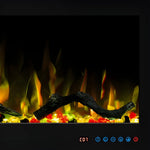 106 cm 42" Cheminée électrique Blazea encastrable ou murale avec 13 couleurs de flamme et télécommande 750/1500W