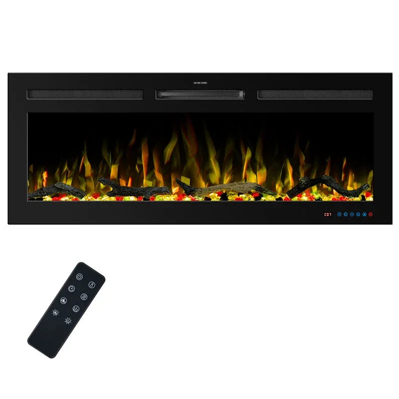 106 cm 42" Blazea cheminée électrique encastrable ou murale avec 13 couleurs de flamme et télécommande 750/1500W