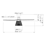 Ventilateur de plafond Calma Ø152 cm avec luminaire en rotin