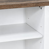 Silvara 147cm Recessed Electric Fireplace TV Stand with Closed Storage, Storage Cabinet with Adjustable Shelves, Fits Up to 65" TVs