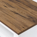 Meuble TV blanc style ferme Brimley 173 cm avec insert de cheminée électrique de 61 cm 