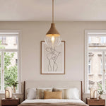 Suspension texturée en corde de chanvre et verre Ø33cm