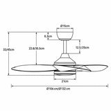 Ventilateur de plafond noir MAXI Ø132 cm silencieux avec lumière LED DC 40W 