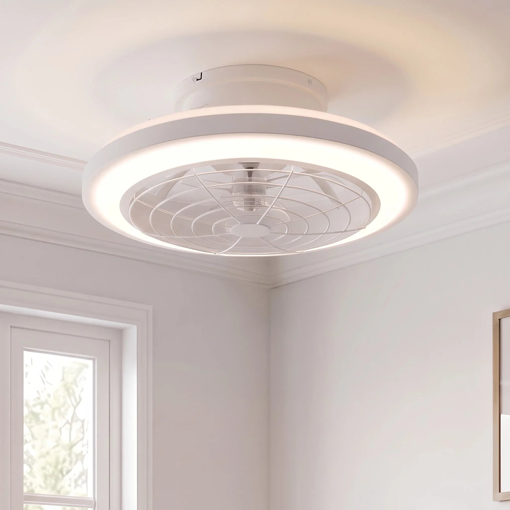 Ventilateur de plafond silencieux Hogas Ø50 cm avec lumière LED