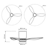 Sierra Ultra-Quiet DC Motor Ceiling Fan Ø106 cm / Ø132 cm with LED Light
