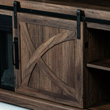 Brimley 173cm Farmhouse Brown TV Stand with 61cm Electric Fireplace Inset