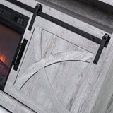 Brimley 173cm Farmhouse Grey TV Stand with 61cm Electric Fireplace Inset
