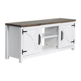 147cm/58" Recessed Electric Fireplace TV Stand with Closed Storage, Storage Cabinet with Adjustable Shelves, Fits Up to 65" TVs