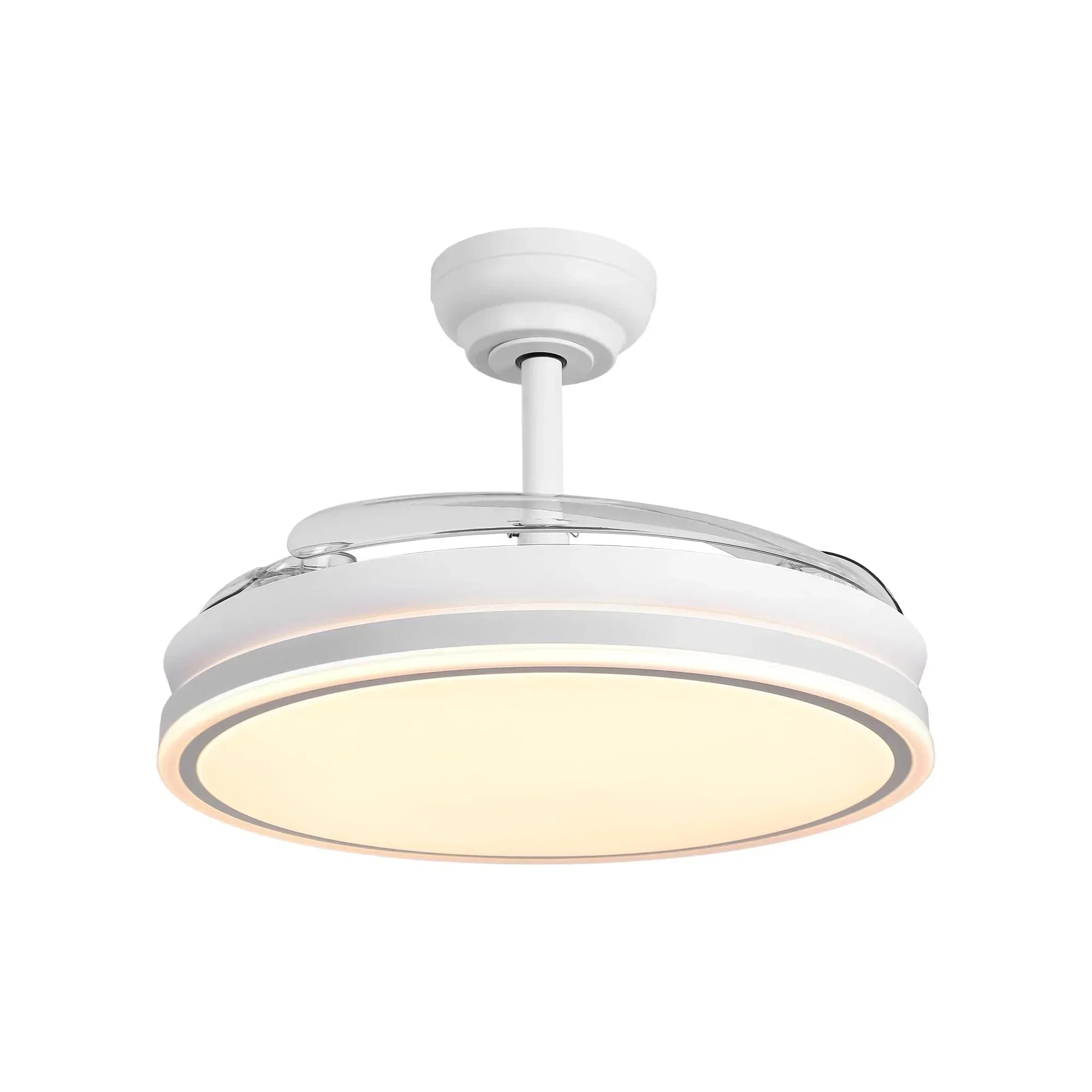 Ventilateur de plafond Serena à moteur DC ultra-silencieux Ø100 cm avec 3 pales rétractables et éclairage LED