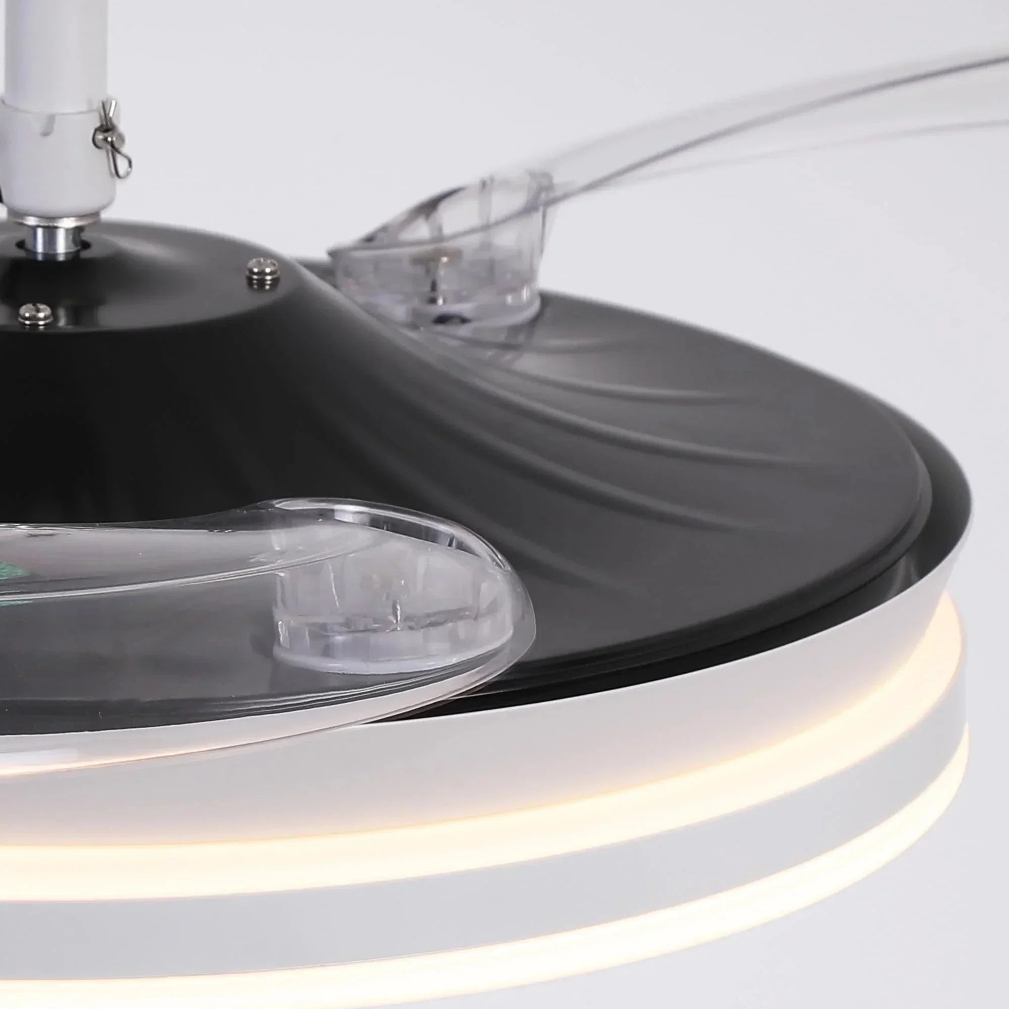Ventilateur de plafond Serena à moteur DC ultra-silencieux Ø100 cm avec 3 pales rétractables et éclairage LED