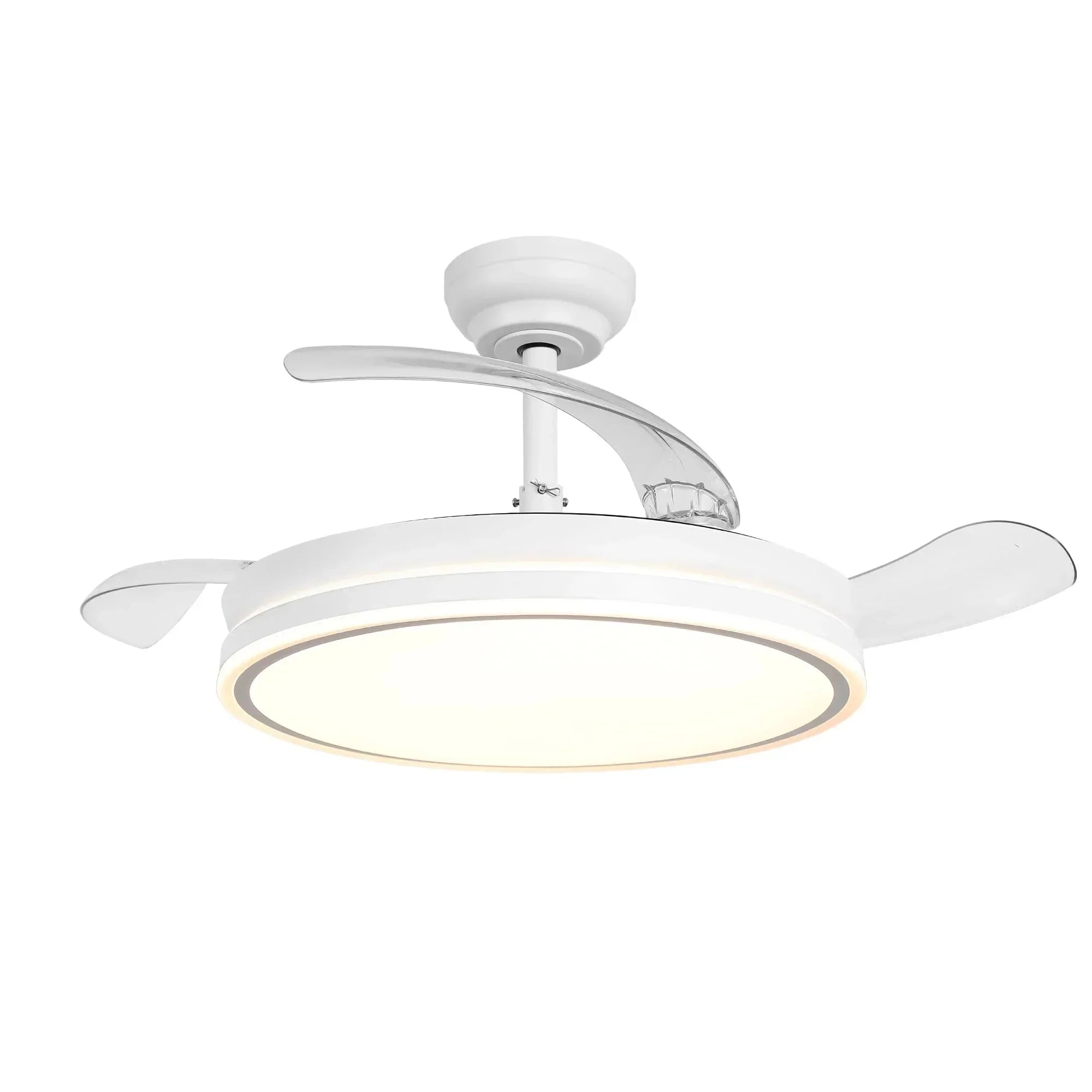 Ventilateur de plafond Serena à moteur DC ultra-silencieux Ø100 cm avec 3 pales rétractables et éclairage LED