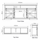 Brimley 173cm Farmhouse Grey TV Stand with 61cm Electric Fireplace Inset