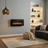 Cheminée électrique encastrable Celsio 106 cm 42" avec 13 couleurs de flammes, montage mural, 750/1500 W