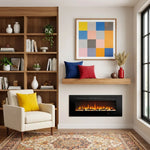 Cheminée électrique encastrable Celsio 106 cm 42" avec 13 couleurs de flammes, montage mural, 750/1500 W