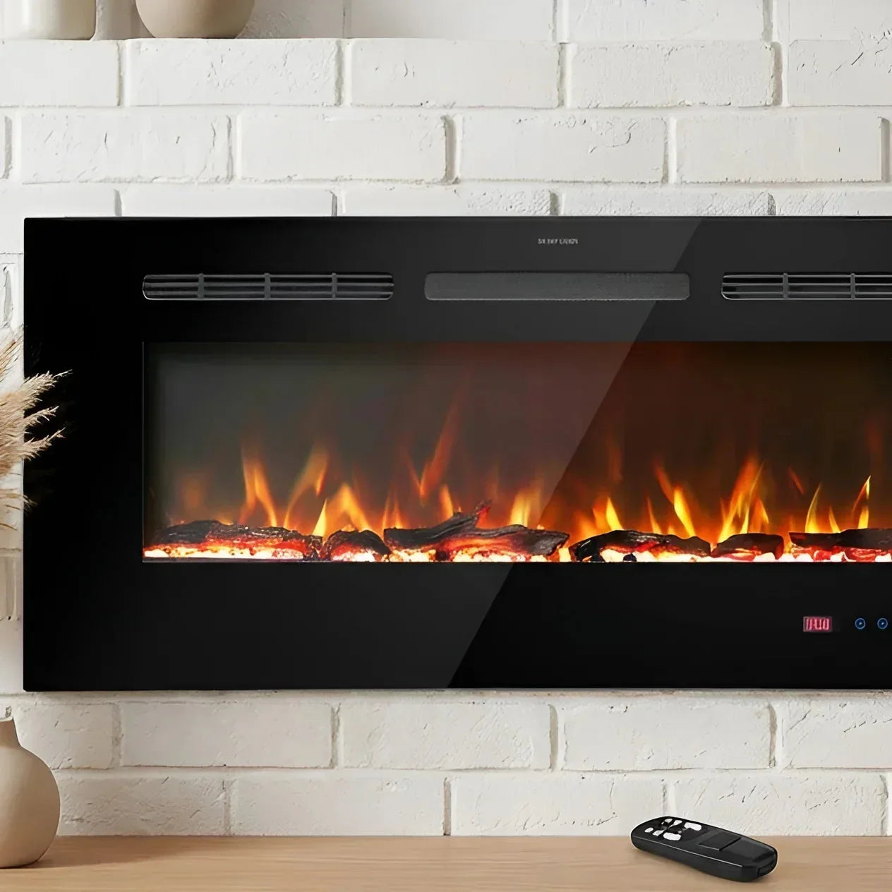 Cheminée électrique encastrable Celsio 106 cm 42" avec 13 couleurs de flammes, montage mural, 750/1500 W