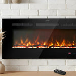 Cheminée électrique encastrable Celsio 106 cm 42" avec 13 couleurs de flammes, montage mural, 750/1500 W