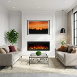 106 cm 42" Blazea cheminée électrique encastrable ou murale avec 13 couleurs de flamme et télécommande 750/1500W