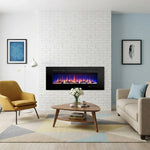 Cheminée électrique murale Celsio 127 cm 50" cheminée électrique encastrable avec 13 couleurs de flammes 750/1500W