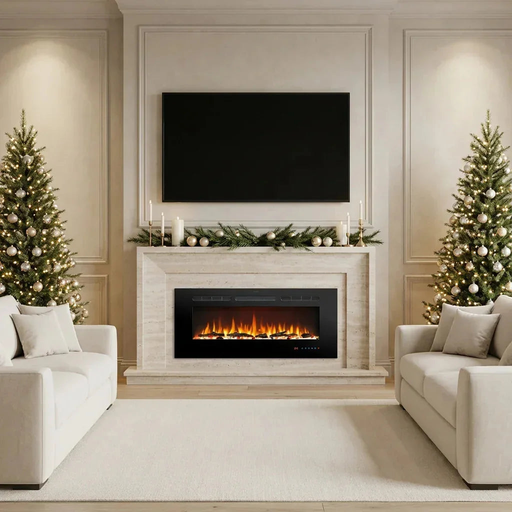 Cheminée électrique murale Celsio 127 cm 50" cheminée électrique encastrable avec 13 couleurs de flammes 750/1500W