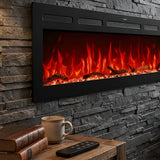 127 cm 50" Cheminée électrique murale multimédia Blazea avec feu électrique intégré à 13 couleurs de flamme avec télécommande 750/1500W