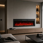 152 cm 60" Cheminée électrique encastrable Blazea Hole in the Wall avec 13 couleurs de flammes, cheminée électrique encastrable avec télécommande 750/1500 W