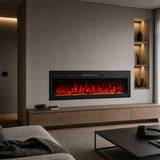 152 cm 60" Cheminée électrique encastrable Blazea Hole in the Wall avec 13 couleurs de flammes, cheminée électrique encastrable avec télécommande 750/1500 W