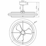 RAVELLO Ceiling Fan Ø84 cm with LED Light and Hidden Blades