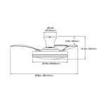 Ventilateur de plafond Aura avec moteur DC ultra-silencieux Ø 91 cm, pales rétractables et éclairage LED