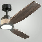 Ventilateur de plafond Louise noir mat Ø142 cm avec éclairage LED et pales en bois massif 100 %