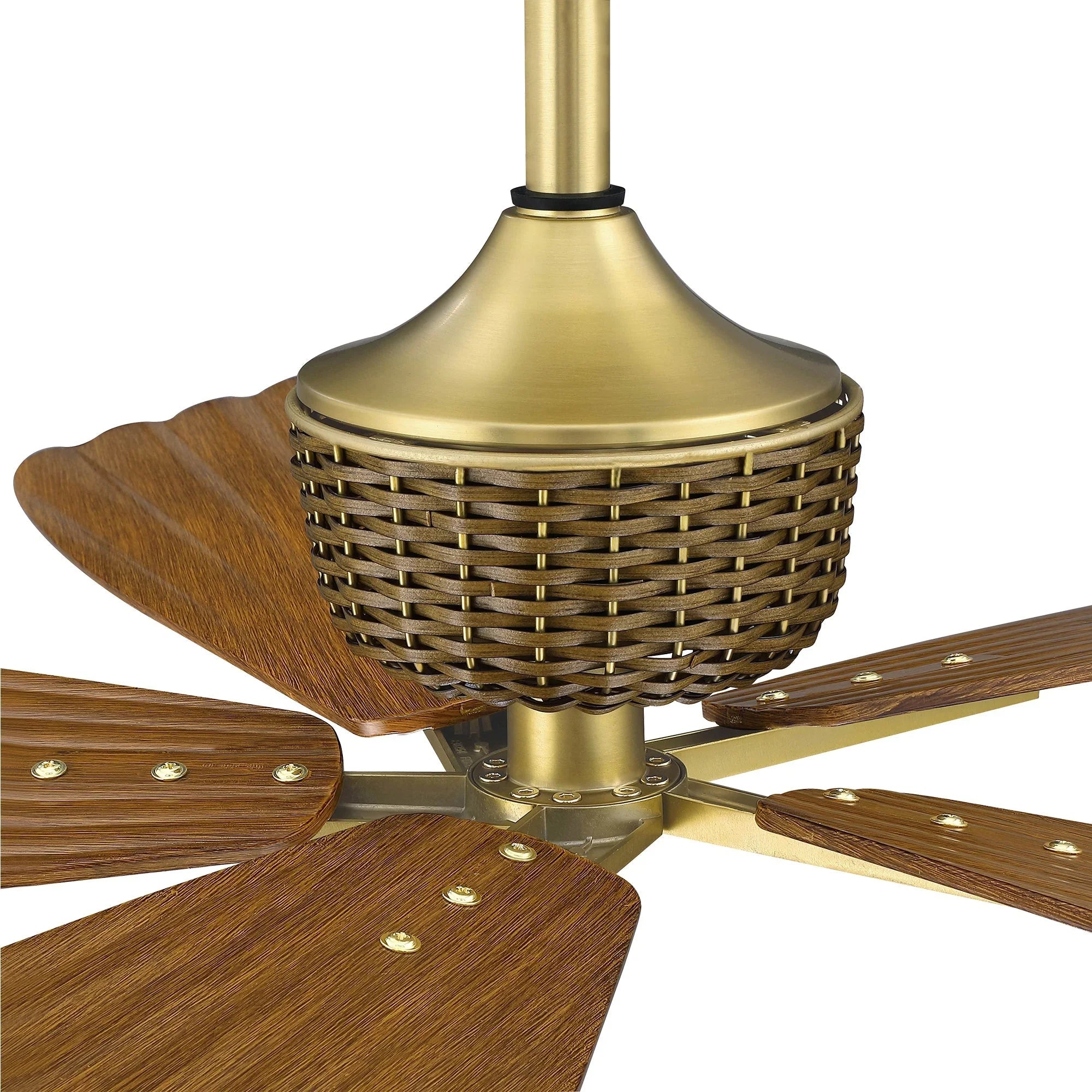Ventilateur de plafond Palma Ø142 cm avec pales sculpturales de style feuille de palmier