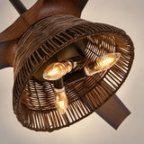 Ventilateur de plafond Calma 152cm avec luminaire en rotin 