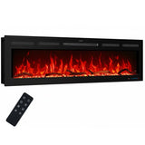 127 cm 50" Cheminée électrique murale multimédia Blazea avec feu électrique intégré à 13 couleurs de flamme avec télécommande 750/1500W