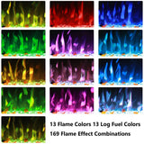 127 cm 50" Cheminée électrique murale multimédia Blazea avec feu électrique intégré à 13 couleurs de flamme avec télécommande 750/1500W